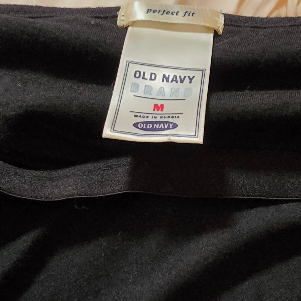 Old Navy Perfect Fit Tank Top Black w/ Shelf Bra & Sequins M - Picture 4 of 5